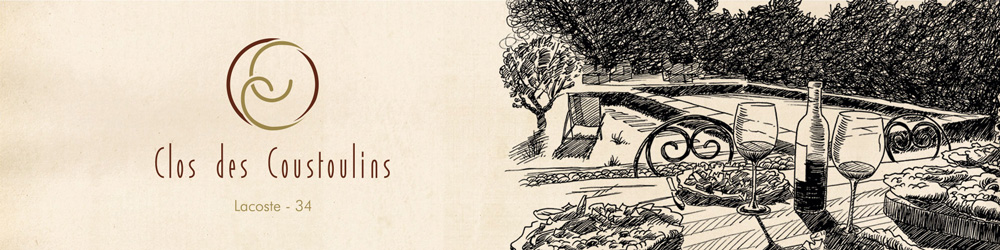 Bannière avec logo et dessin du Clos des Coustoulins