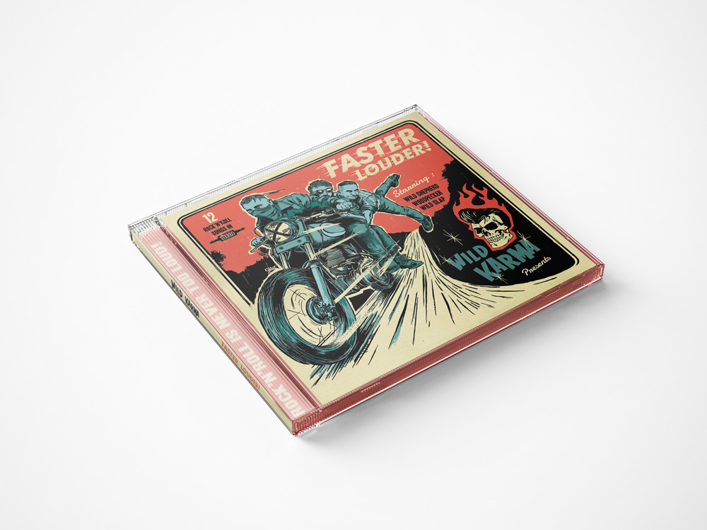 Boitier CD de l'album FASTER LOUDER du groupe WILD KARMA.