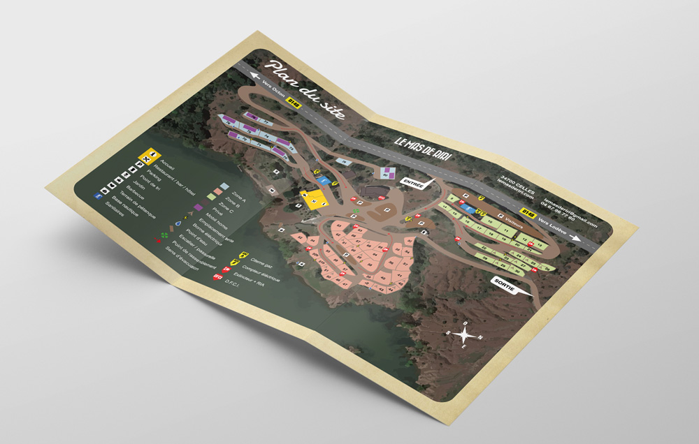 Plan du camping le Mas de Riri.