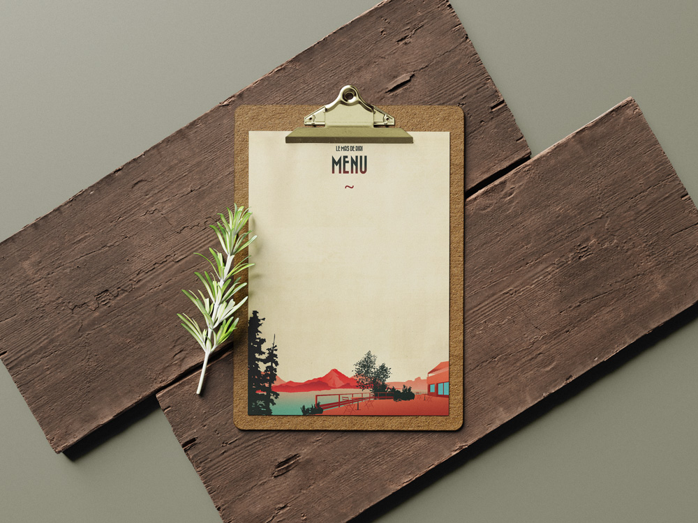 Carte de menu du Mas de Riri.