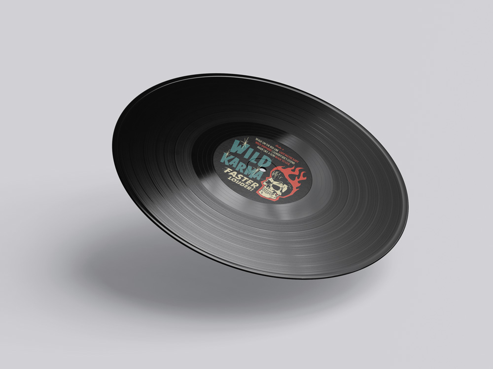 Vinyle de l'album FASTER LOUDER du groupe WILD KARMA.