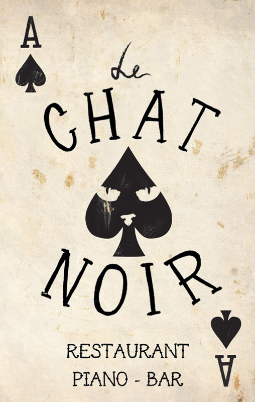 Carte de visite pour le bar le Chat Noir.