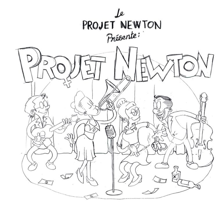 Dessin pour l'album PROJET NEWTON.