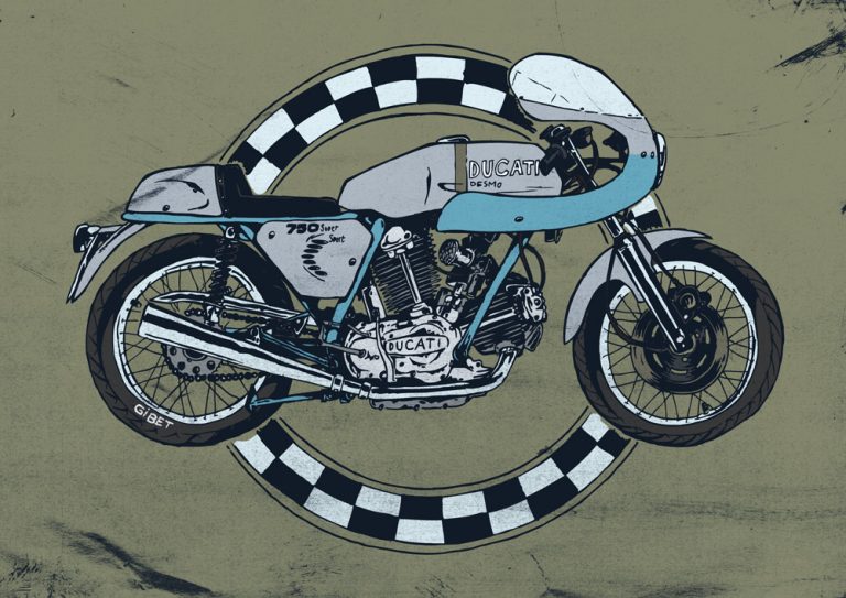 Dessin d'une DUCATI 750 SS.