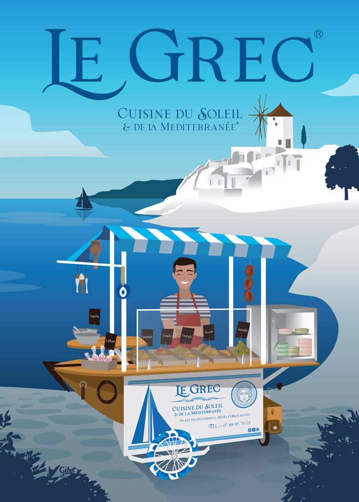 Design pour le traiteur LE GREC.