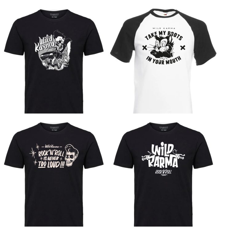 Designs T-shirt pour le groupe WILD KARMA.