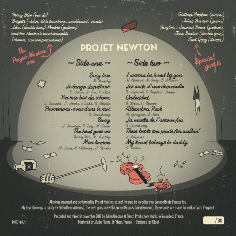Dos du LP de PROJET NEWTON.