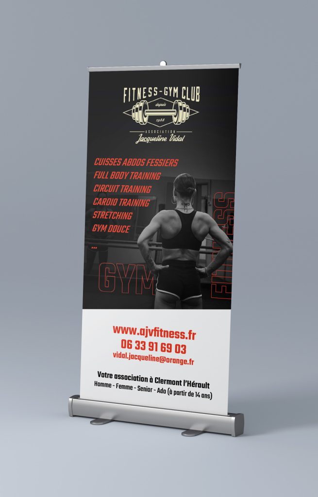 Roll-up de l'association AJV Fitness.